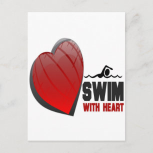 CARTE POSTALE NAGER AVEC LE COEUR