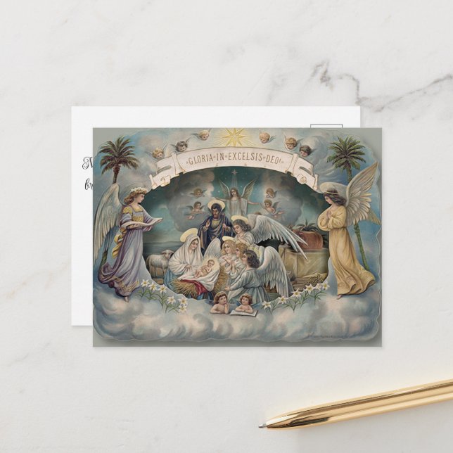 Carte postale Naissance De Jésus (Devant/Arrière en situation)