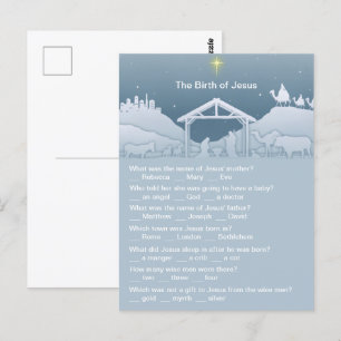 Carte Postale Naissance de Jésus Fun Noël Trivia
