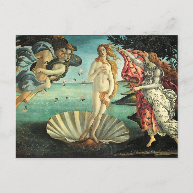 Carte Postale Naissance de Vénus, 1485 (Devant)