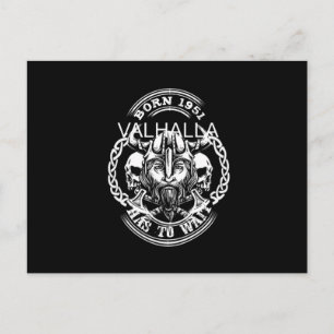 Carte Postale Naissance Viking Année 51 "Valhalla doit attendre"