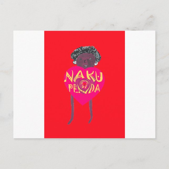Carte Postale Nakupenda Love Art - Swahili Heart Design (Devant)