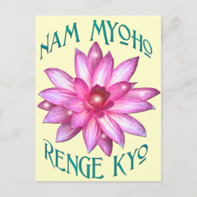 Carte Postale Nam Myoho Renge Kyo avec Lotus Flower Design (Devant)