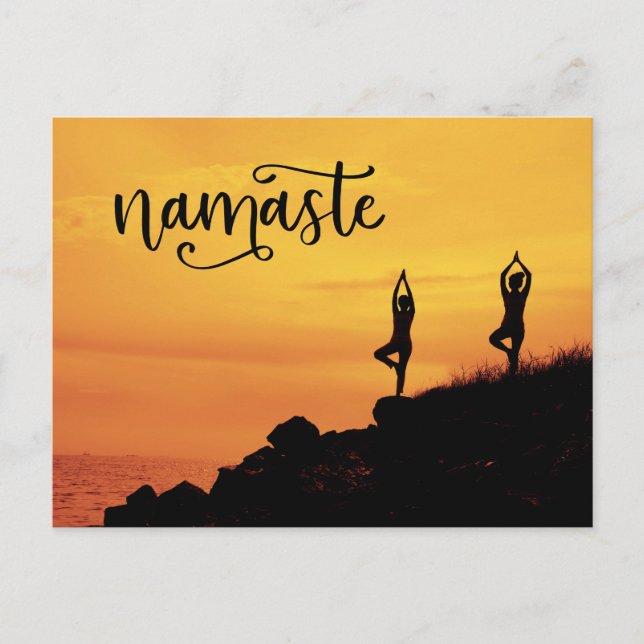 Carte Postale Namaste Woman Méditation Spirituelle Moderne Yoga (Devant)