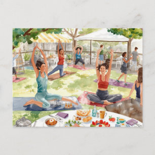 Carte Postale Namaste Yoga femme lève la main Merci