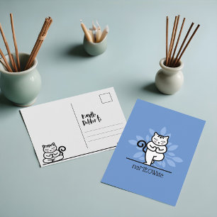 Carte Postale NaMEOWste Chat dans un arbre de Yoga méditant Pose