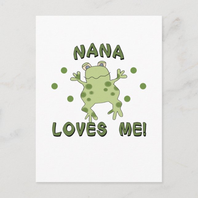 Carte Postale Nana m'aime la grenouille (Devant)