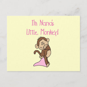 Carte Postale Nana's Monkey - T-shirts et cadeaux roses