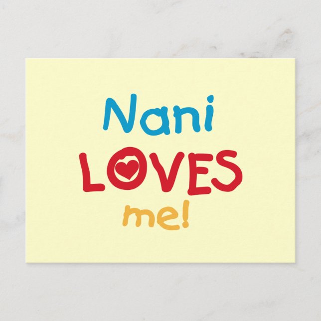 Carte Postale Nani aime mes t-shirts et cadeaux (Devant)