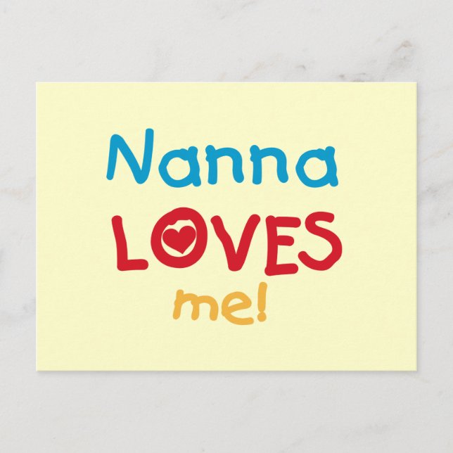 Carte Postale Nanna aime mes t-shirts et cadeaux (Devant)
