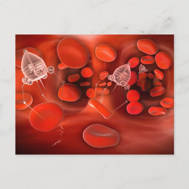 Carte Postale Nanobots Médicales Dans Le Bloodstream (Devant)