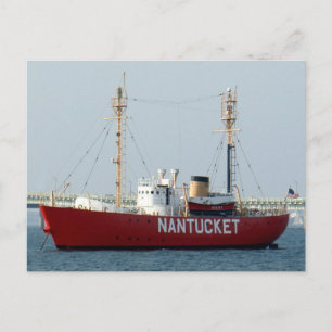 Carte Postale Nantucket MA Cape Cod Boat in Harbour Post Card