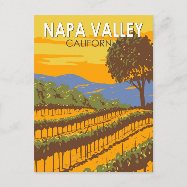 Carte Postale Napa Valley California Travel Art Vintage (Devant)