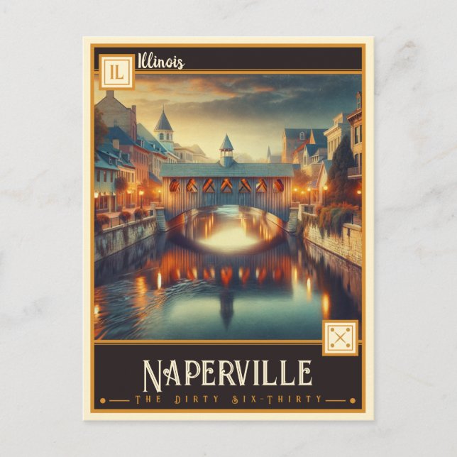 Carte Postale Naperville, Illinois | VINTAGE (Devant)