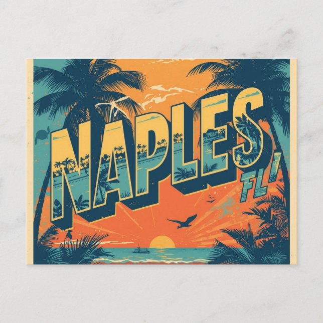 Carte Postale Naples florida dreaming retro (Devant)