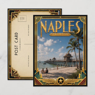 Carte Postale Naples Floride Art Déco Vintage Âge d'Or