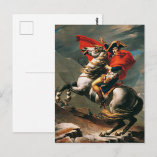 Carte Postale Napoléon franchissant les Alpes Peinture à l'huile