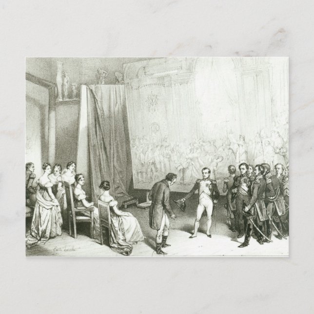 Carte Postale Napoléon I visite le Studio de David (Devant)