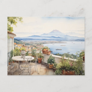 Carte Postale Napoli Serenity : Imprimantes d'aquarelle numériqu