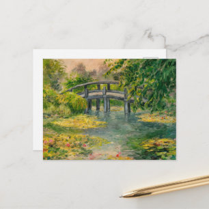 Carte Postale Nappes d'eau par Claude Monet, Pont, Coucher de so
