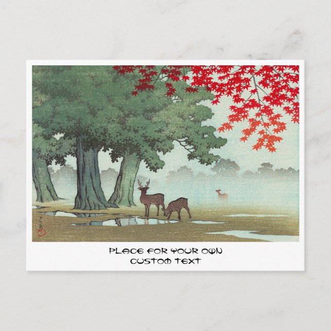 Carte Postale Nara Park Hasui Kawase shin hanga paysage art (Devant)