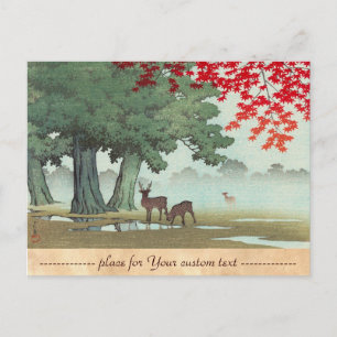 Carte Postale Nara Park Hasui Kawase shin hanga paysage art