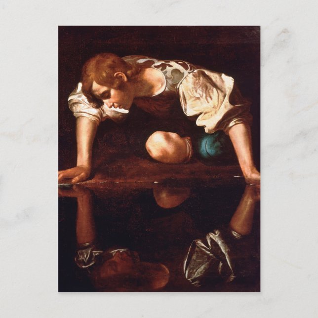 Carte Postale Narcisse par Caravaggio (1599) (Devant)