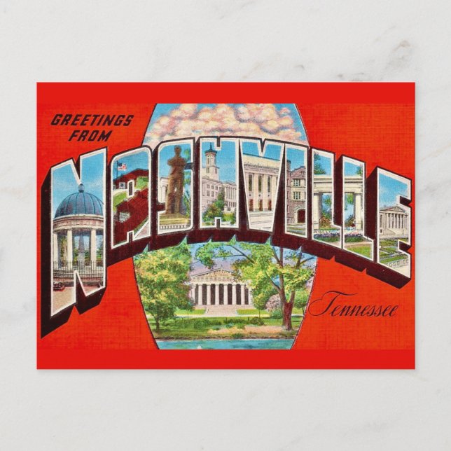 Carte Postale  Nashville Retro Greeting  Postcard (Devant)