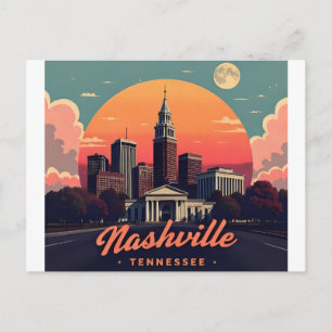Carte Postale Nashville Tennessee Rétro Skyline