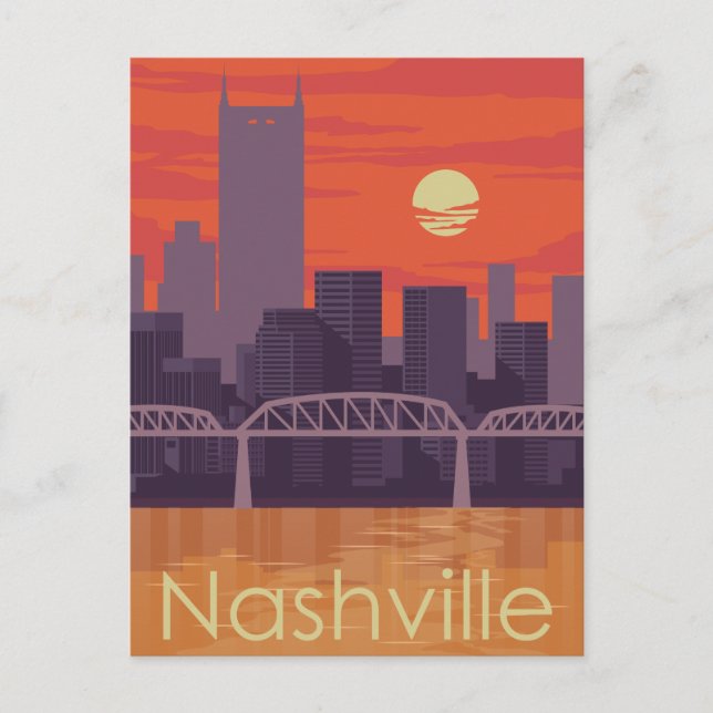Carte postale Nashville Tennessee Skyline (Devant)