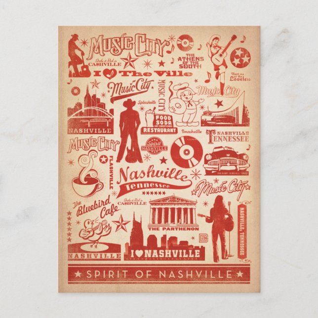 Carte Postale Nashville, TN - Impression Motif (Devant)