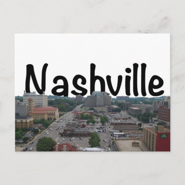 Carte Postale Nashville TN Skyline avec Nashville dans le ciel (Devant)