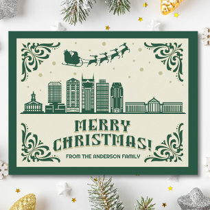 Carte postale Nashville, TN Skyline Christmas Holi