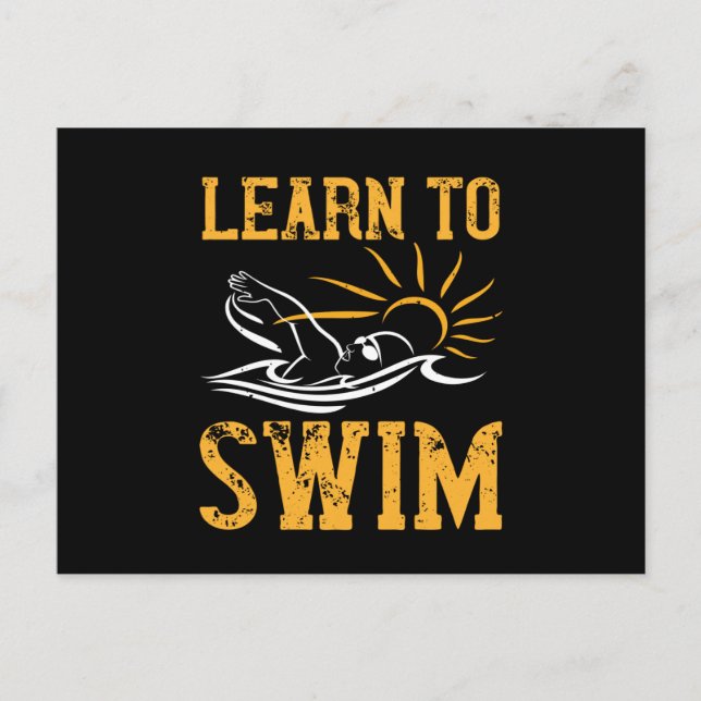 Carte Postale Natation - Apprendre à nager (Devant)