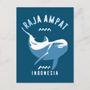 Carte Postale Natation avec les dauphins à Raja Ampat