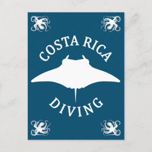 Carte Postale Natation Avec Manta Ray - Costa Rica Plongée sous-