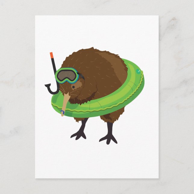 Carte Postale Natation de Kiwi (Devant)