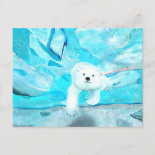 Carte Postale Natation de l'ours polaire