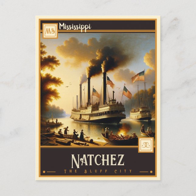 Carte Postale Natchez, Mississippi | VINTAGE (Devant)