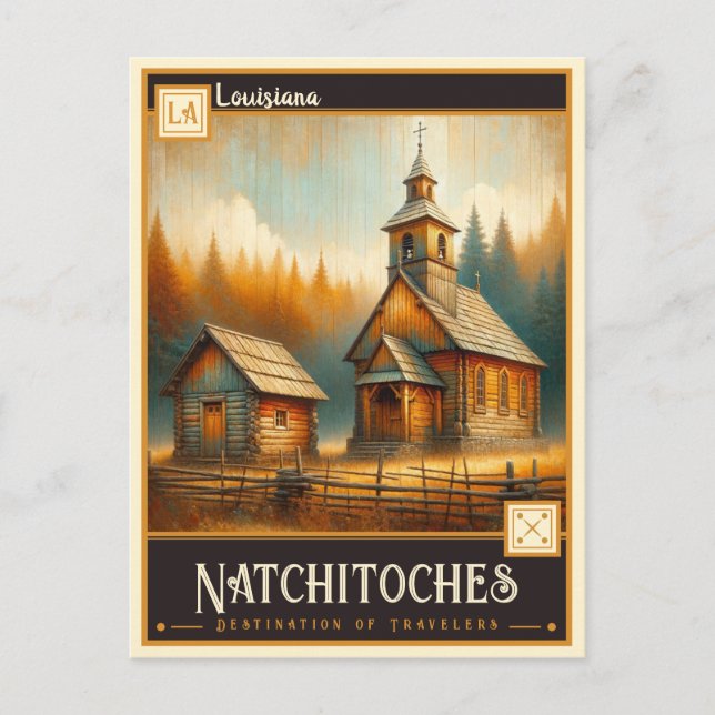 Carte Postale Natchitoches, Louisiane | VINTAGE (Devant)