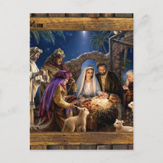 CARTE POSTALE NATIVITÉ DU CHÂSSIS EN BOIS JESUSCHRIST 03PERSONNA