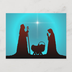 Carte Postale NATIVITY SILHOUETTE & STAR par SHARON SHARPE