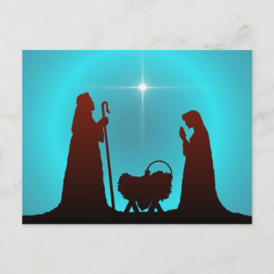 Carte Postale NATIVITY SILHOUETTE & STAR par SHARON SHARPE