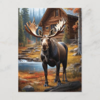 *~* Nature AP49 Stream MOOSE Forest Cottage Cabine