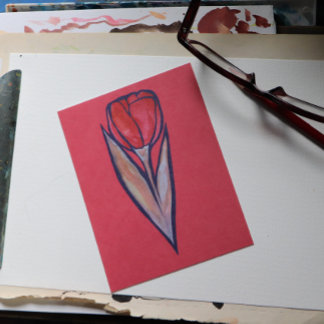 Carte Postale Nature de printemps de la Tulipe rouge