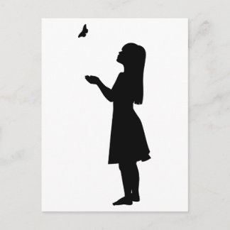 Carte Postale Nature d'enfant de silhouette de petite fille et