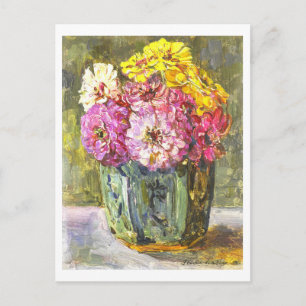 Carte Postale Nature morte avec des zinnias (1910) par Floris Ve