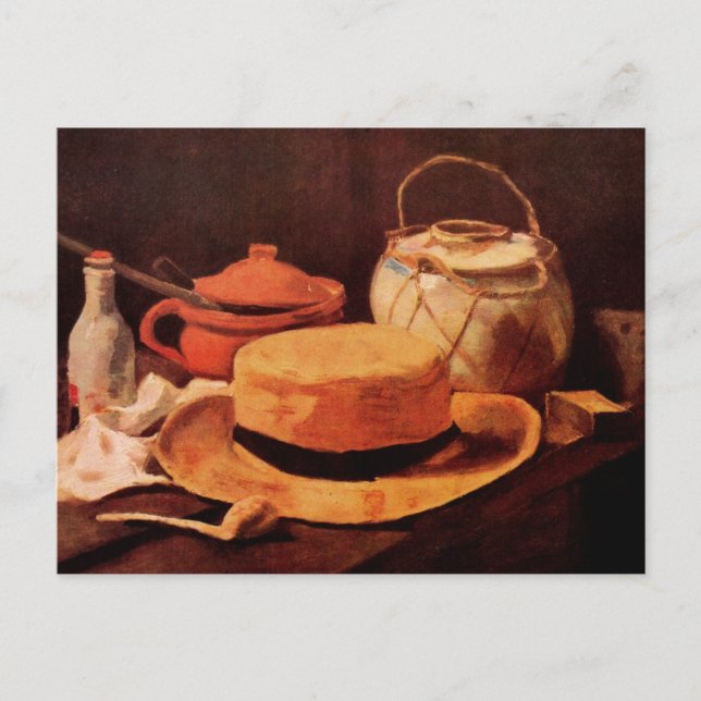 Carte Postale Nature morte Chapeau de paille jaune de Vincent va (Devant)
