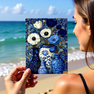 Carte Postale Nature morte florale bleue hollandaise
