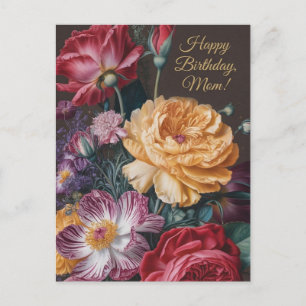 Carte Postale Nature morte florale vintage pour maman
